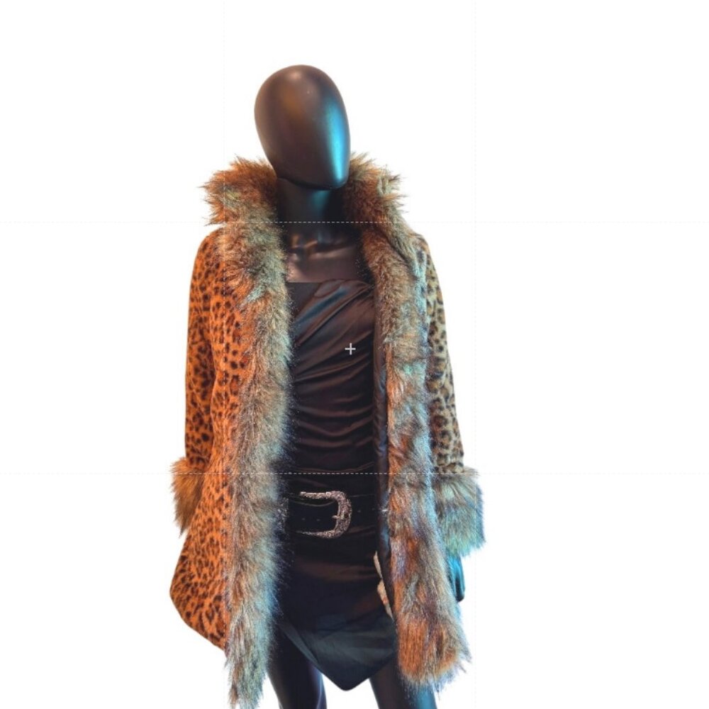 Leopard Print Faux Fur Women's Coat